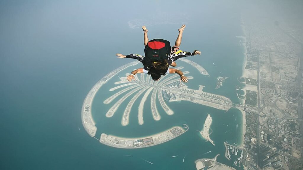 Skydiving over Palm Jumeirah